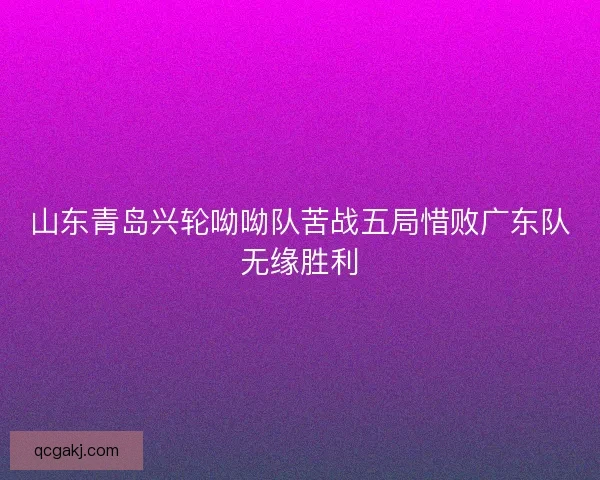 山东青岛兴轮呦呦队苦战五局惜败广东队无缘胜利